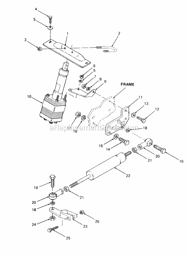 Steering Mounting Diagram and Parts List for 2084 836000-864500 Cub Cadet Lawn Tractor